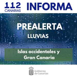 El Gobierno de Canarias actualiza y adelanta a esta madrugada la situación de prealerta por lluvias