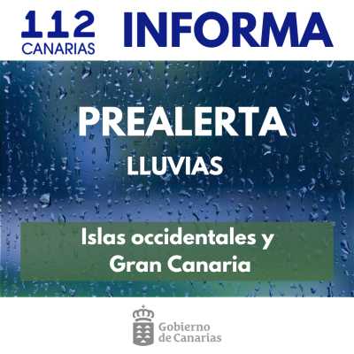 El Gobierno de Canarias actualiza y adelanta a esta madrugada la situación de prealerta por lluvias