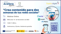Webinar “Crea contenido para dos semanas de tus redes sociales” organizado por la Oficina Acelera Pyme de la Mancomunidad de Ayuntamientos del Norte de Gran Canaria