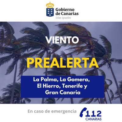 El Gobierno de Canarias declara la prealerta por viento en las islas occidentales y Gran Canaria