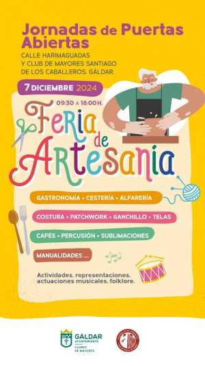 Gáldar celebra este sábado una Feria de Artesanía, actividades y actuaciones musicales en el Club del Mayor Santiago de Los Caballeros