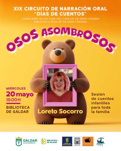 La Biblioteca de Gáldar acoge el espectáculo infantil 'Osos asombrosos', de la narradora Loreto Socorro