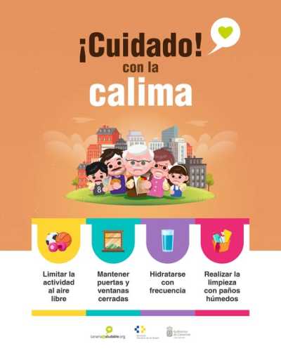 Sanidad recomienda a las personas más sensibles tomar precauciones ante la presencia de calima