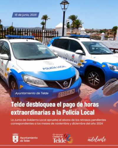 La Junta de Gobierno Local de Telde desbloquea el pago de horas extraordinarias a la Policía Local