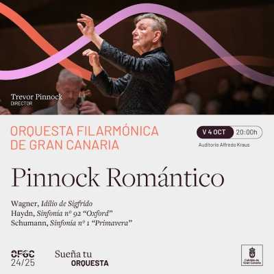 Trevor Pinnock mira al Romanticismo en su primer programa de temporada con la Orquesta Filarmónica de Gran Canaria