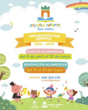 La Escuela Infantil de San Isidro abre el periodo de preinscripción para el curso 2026 - 2027