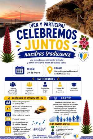 El Centro Ocupacional Comarcal Santa María de Guía celebra el Día de Canarias con una gran jornada de convivencia y tradiciones