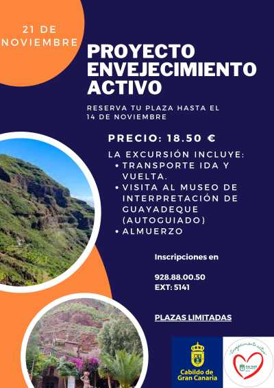 El proyecto ‘Envejecimiento Activo’ organiza una salida cultural el jueves 21 de noviembre al Centro de interpretación de Guayadeque