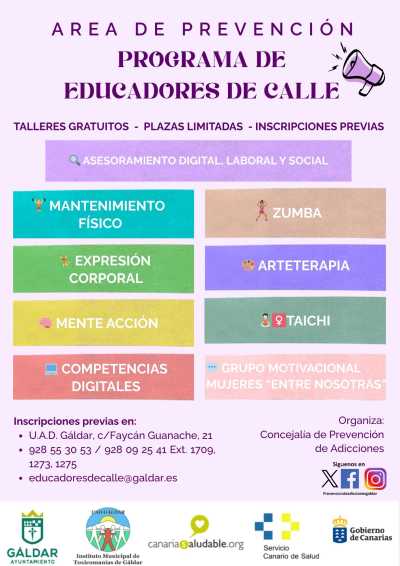 Gáldar ofrece talleres gratuitos para promover la salud integral y la prevención de adicciones